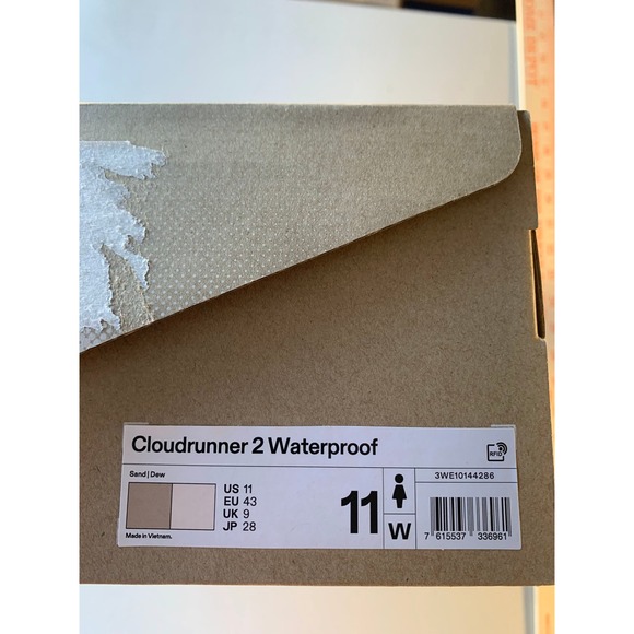 On Cloudrunner 2 Waterproof Womens Running Shoes Sand Dew 3WE10144286 Size 11 - Picture 8 of 10